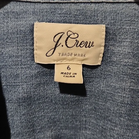 ❤️ J CREW CHAMBRAY WESTERN SHIRT / TOP WITH SNAP SHELL BUTTONS, 6 - Picture 5 of 11